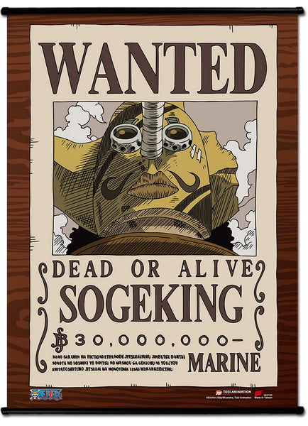 One Piece - Wanted Posters Sogeking Wall Scroll – Great Eastern