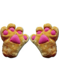 Light Brown Paw Plush Gloves