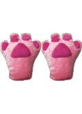 Dark Pink Paw Plush Gloves