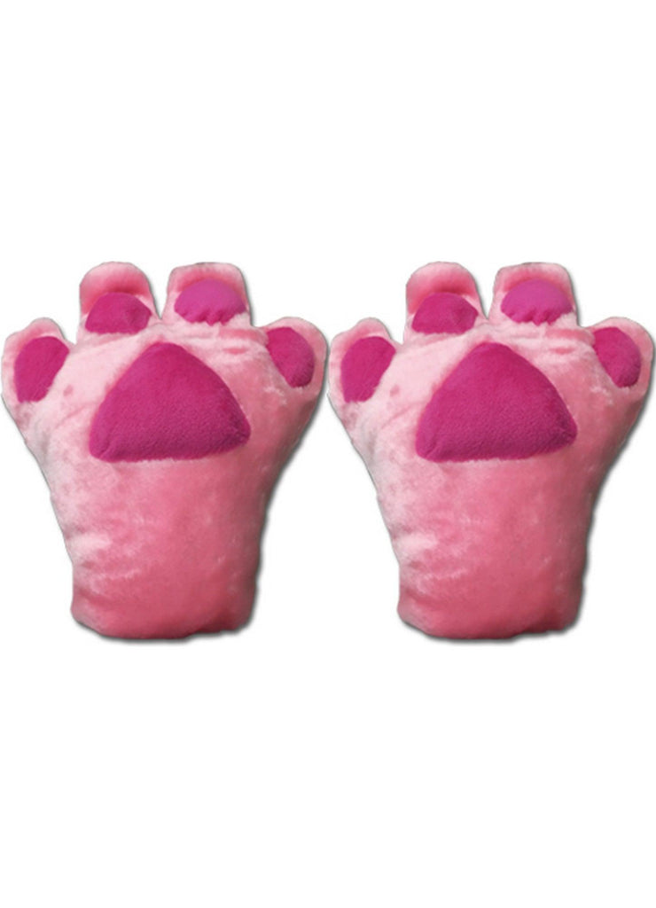 Dark Pink Paw Plush Gloves