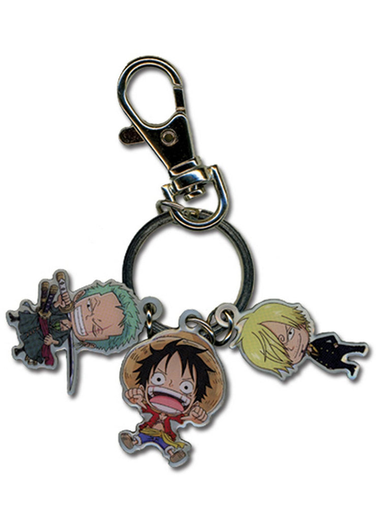 One Piece - Monkey D. Luffy, Roronoa Zoro & Vinsmoke Sanji Metal Keychain - Great Eastern Entertainment