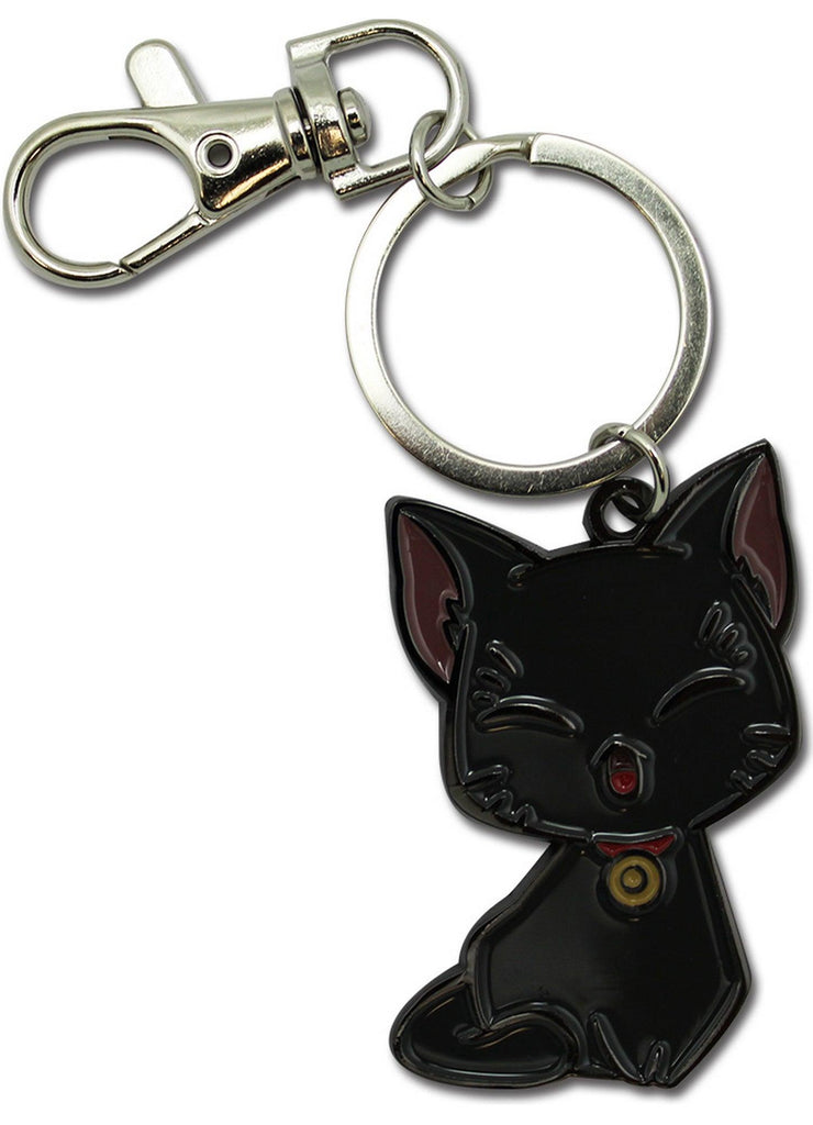 Akudama Drive - Black Cat Metal Keychain