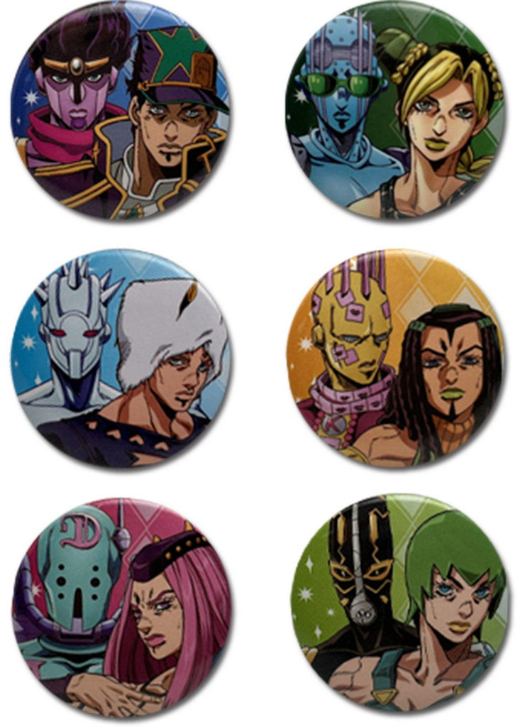 Jojo's S5 Stone Ocean - Main Character With Stand Buttons (6 Style)