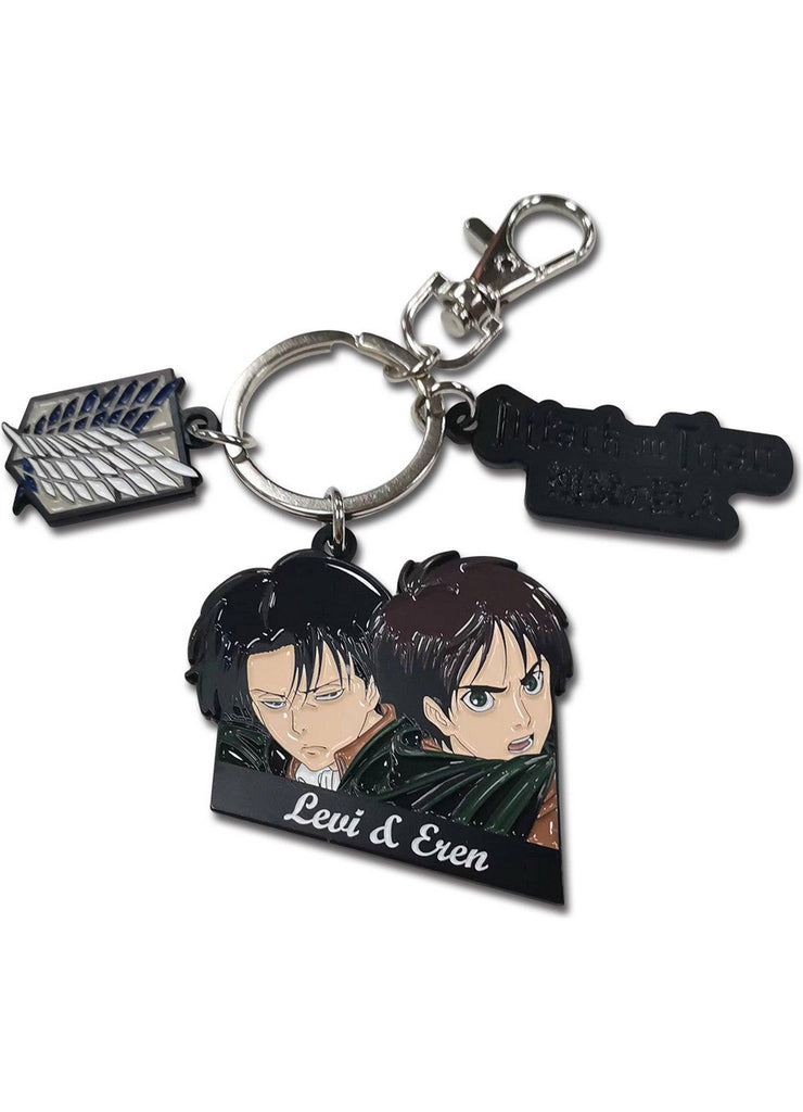 Attack On Titan - Eren Yeager And Levi Ackerman Three Charm Keychain