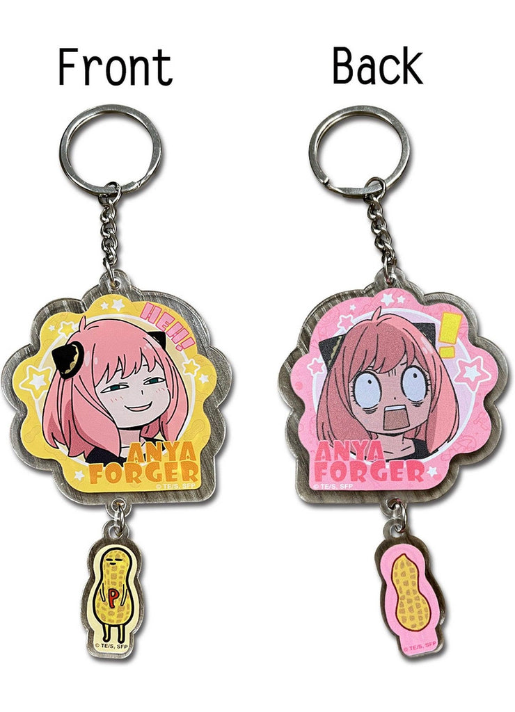 Spy X Family - Anya Forger Expression With Peanuts Reversible Acrylic Keychain