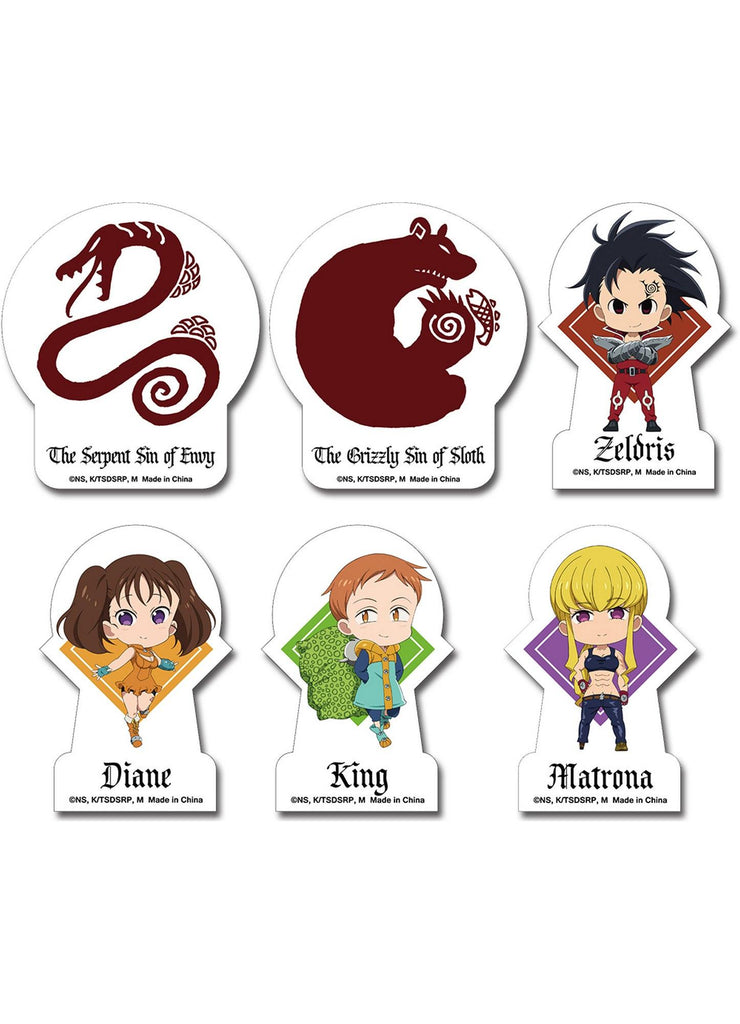 The Seven Deadly Sins S3 - SD Character With Tattoo #2 Die-Cut Sticker Set