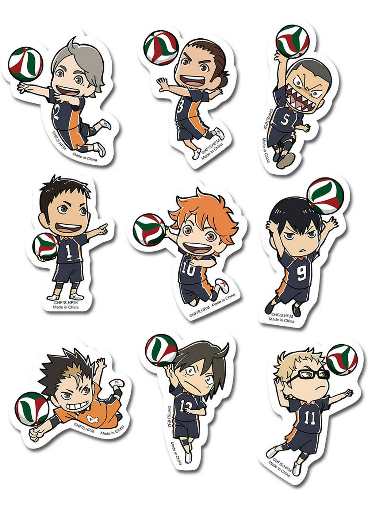 Haikyu S1 - Karasuno SD Die-Cut Sticker Set