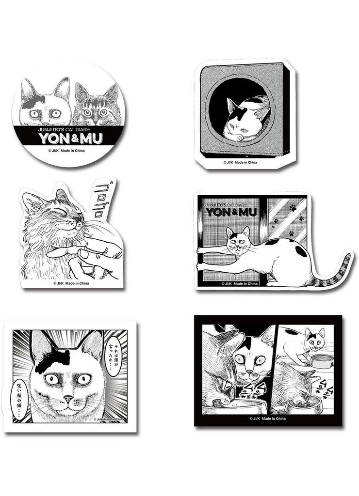 Junji Ito's Cat Diary Yon & Mu - Group #01 Die-Cut Sticker Set
