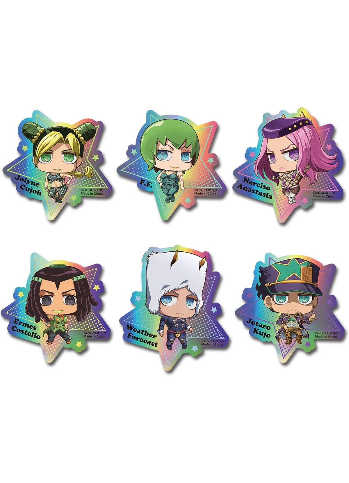 Jojo's S5 Stone Ocean - SD Group Holographic Sticker Set