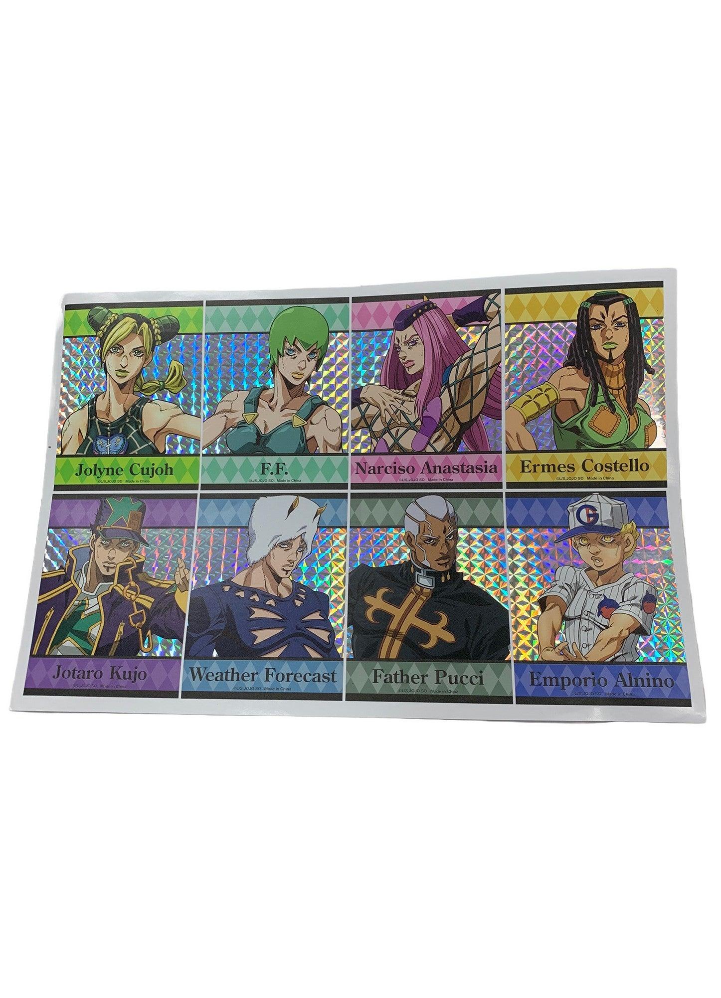 Jojo S5 Stone Ocean - Character Group Holographic Sticker Set