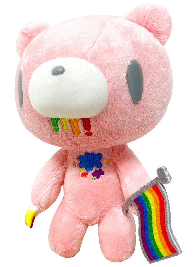 Gloomy Bear - Rainbow Gloomy Bear & Rainbow Flag Plush 8"H - Great Eastern Entertainment