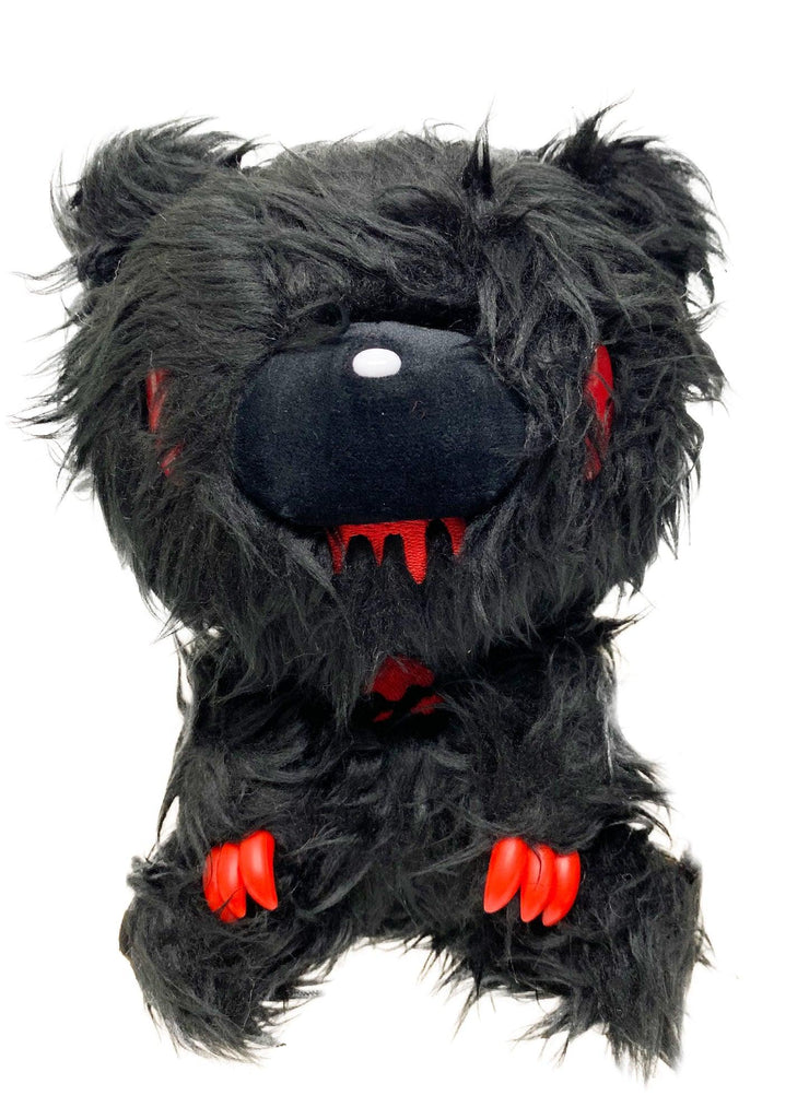 Gloomy Bear - Black Gloomy Bear Sitting Pose Long Hair Fur Plush 7"H