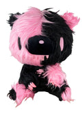 Gloomy Bear - Black Pink Gloomy Bear Sitting Pose Long Hair Fur Plush 7"H