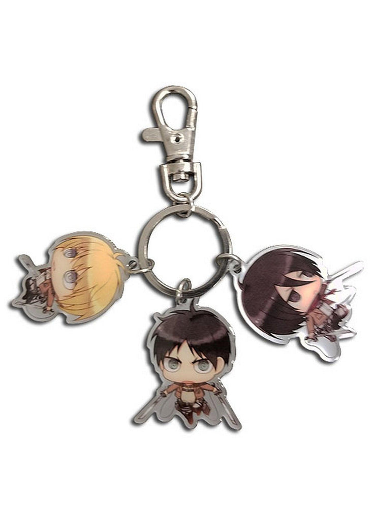 Attack on Titan Season 2 - Eren Yeager, Mikasa Ackerman, & Armin Arlet Metal Keychain - Great Eastern Entertainment