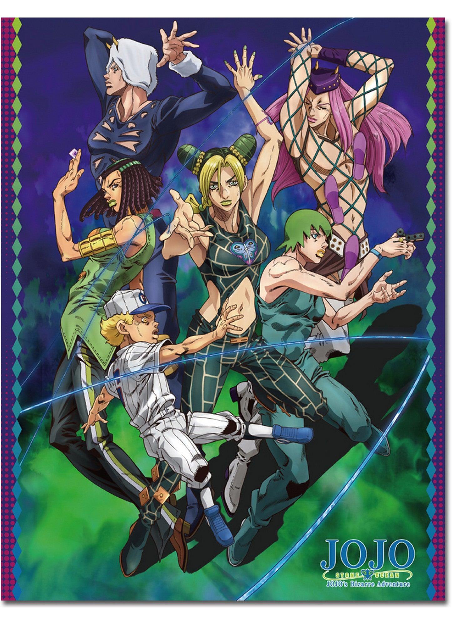 Jojos S5 Stone Ocean - Key Art #3 Sublimation Throw Blanket 46"W x 60"H