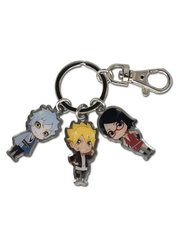 Boruto Uzumaki: Naruto Next Generation - Boruto Uzumaki, Sarada Uchiha, & Mitsuki Metal Keychain - Great Eastern Entertainment