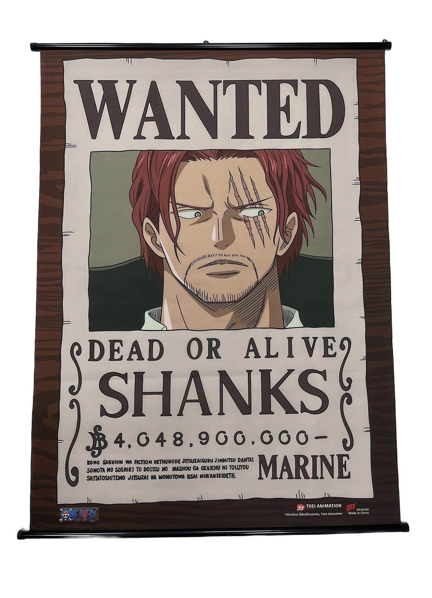 Poster Ufficiale One Piece - Wanted Shanks 52x38 Cm - Carta Laminata - Collezione Manga GB Eye