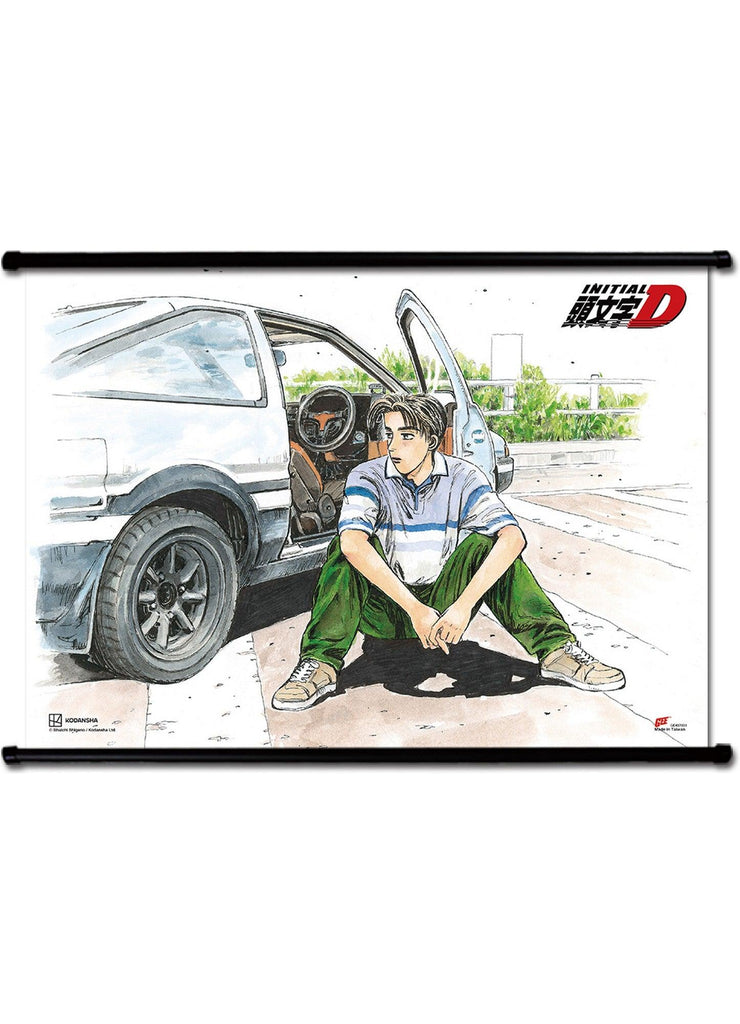 Initial D (Manga) - Takumi Fujiwara & AE86 #B Wall Scroll 31"W x 43"H