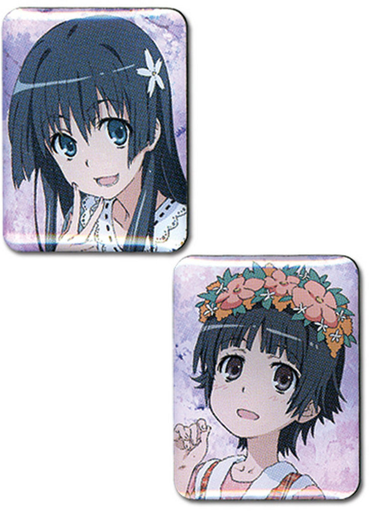 A Certain Scientific Railgun - Ruiko Saten & Kazari Uiharu Pin Set - Great Eastern Entertainment