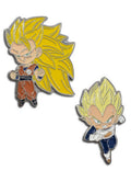 Dragon Ball Super - Super Saiyan 3 Son Goku & Super Saiyan Vegeta Enamel Pins - Great Eastern Entertainment
