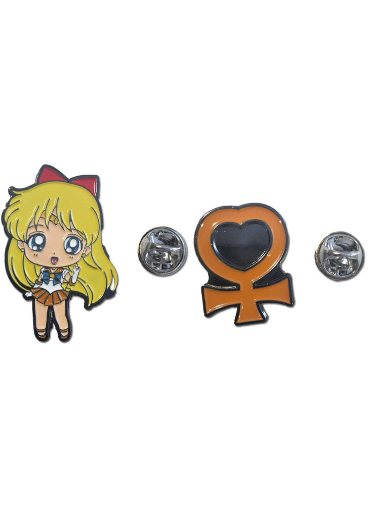 Sailor Moon S- SD Venus & Symbol Pin Set 1.5" & 1"