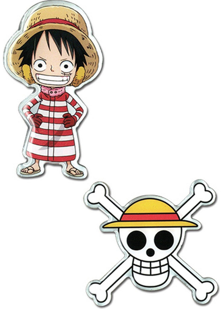 One Piece - Monkey D. Luffy & Straw Hat Skull Metal Pins - Great Eastern Entertainment