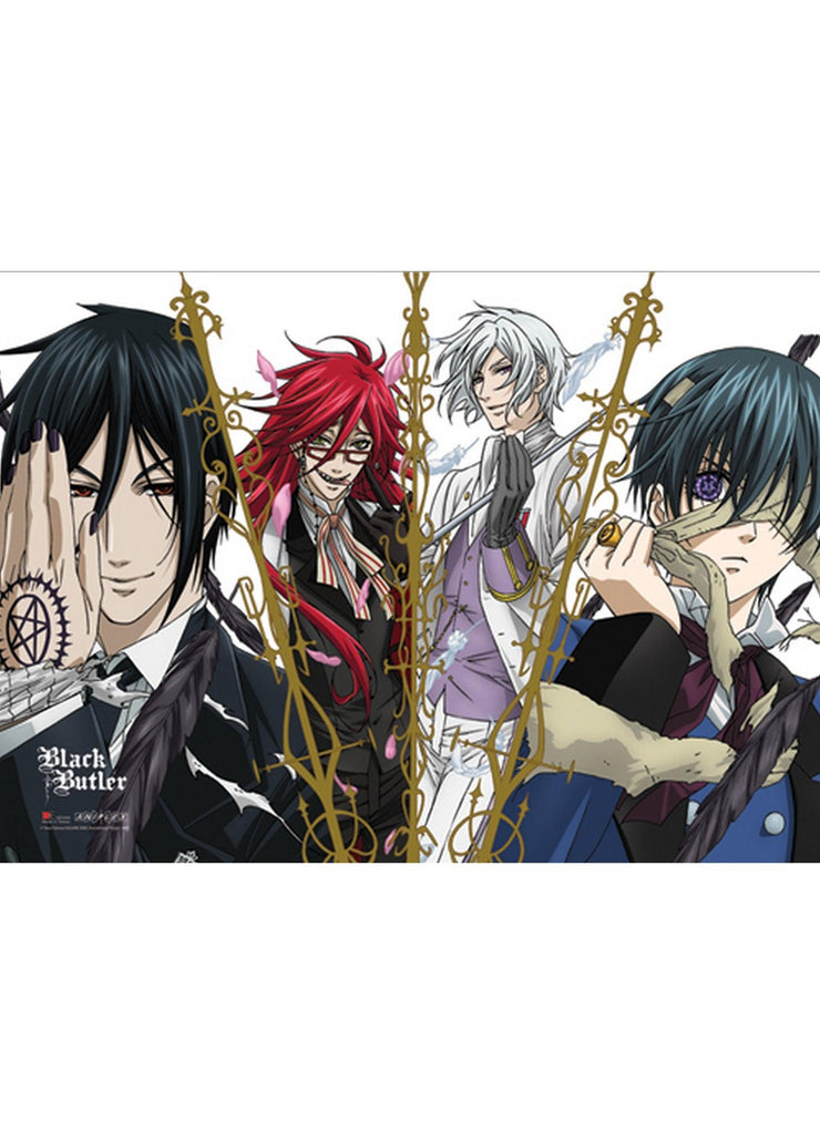 Black Butler - Sebastian Michaelis, Grell Sutcliff, Ash & Ciel Phantomhive Wall Scroll - Great Eastern Entertainment