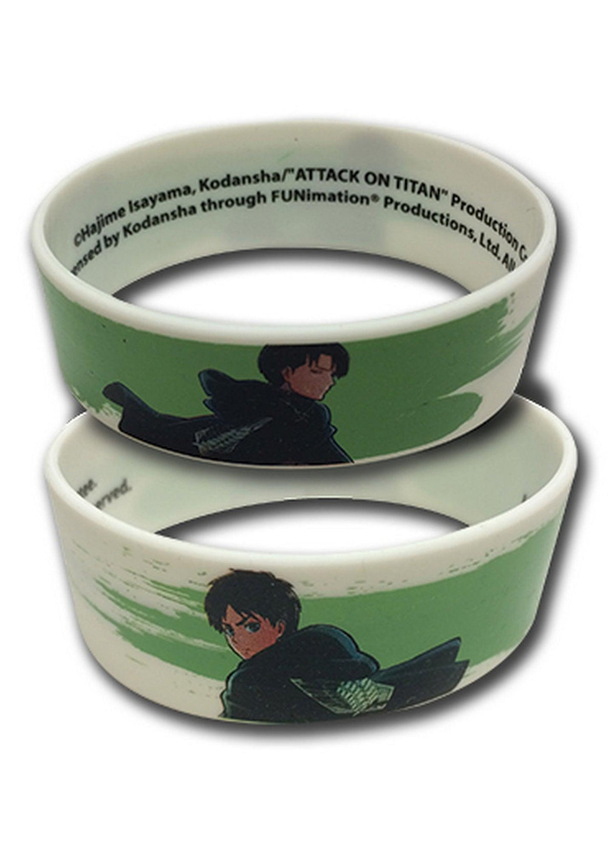 Attack on Titan - Eren Yeager And Levi Ackerman PVC Wristband - Great Eastern Entertainment
