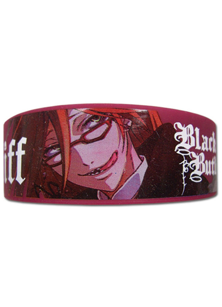 Black Butler - Grell Sutcliff Red PVC Wristband - Great Eastern Entertainment