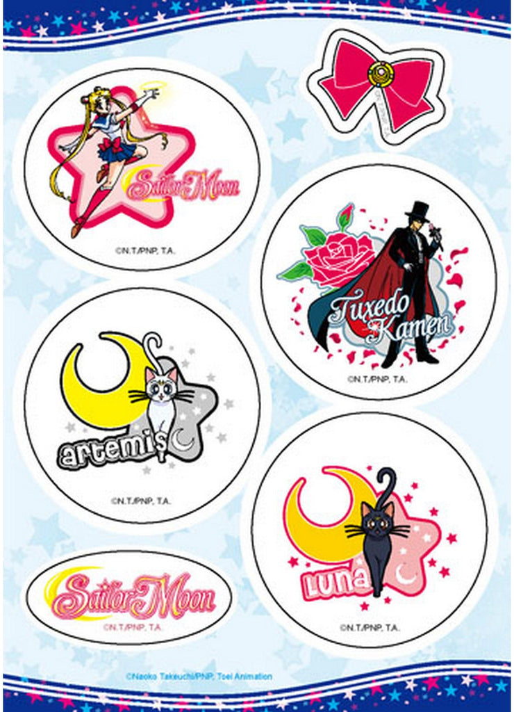 Sailor Moon - Sailor Moon & Luna & Artemis & Tuxedo Mask Sticker Set 5"X7"