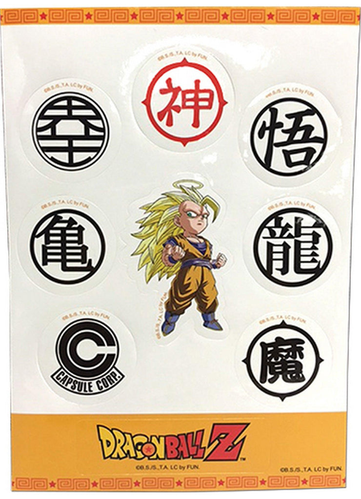 Dragon Ball Z - Synbol & Son Goku Super Saiyan 3 SD Sticker Set 5"X7" - Great Eastern Entertainment