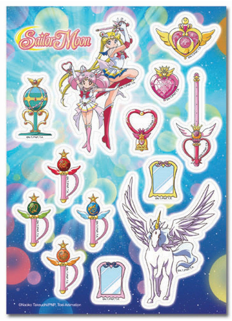Sailor Moon Super S- Sailor Moon & Chibimoon & Pagasus & Accessories Sticker Set 5'X7'