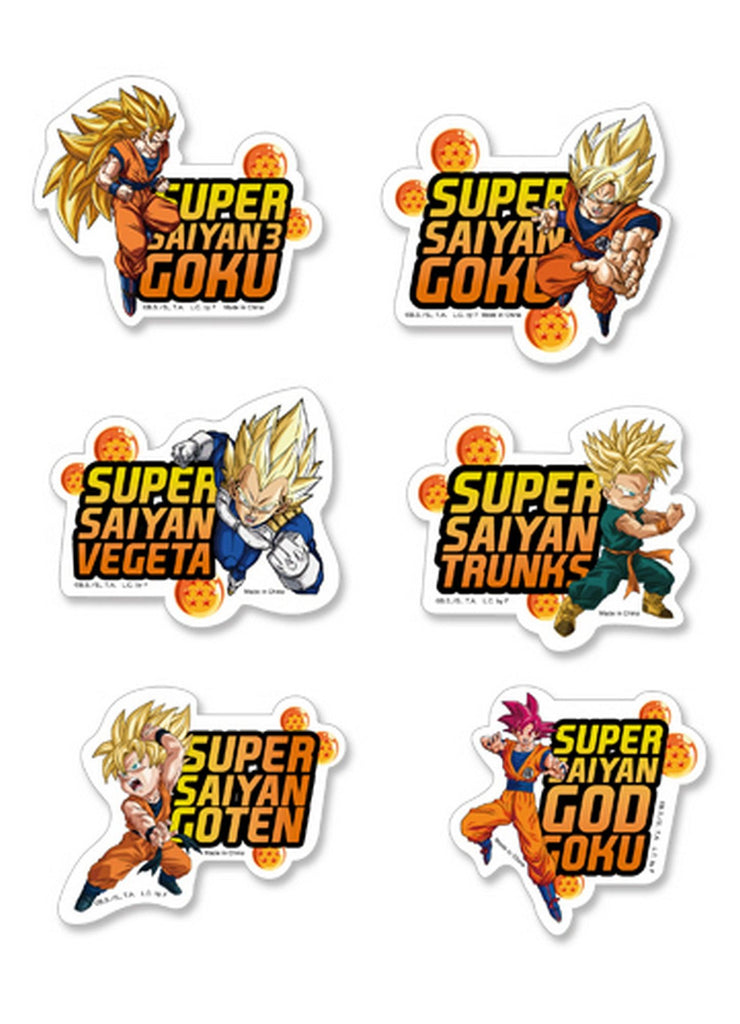 Dragon Ball Super - Super Saiyan Mode Die-Cut Sticker Set - Great Eastern Entertainment