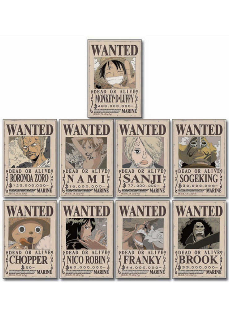 One Piece - Straw Hat Crew Wanted Posters Sticker Set 3" - Great Eastern Entertainment