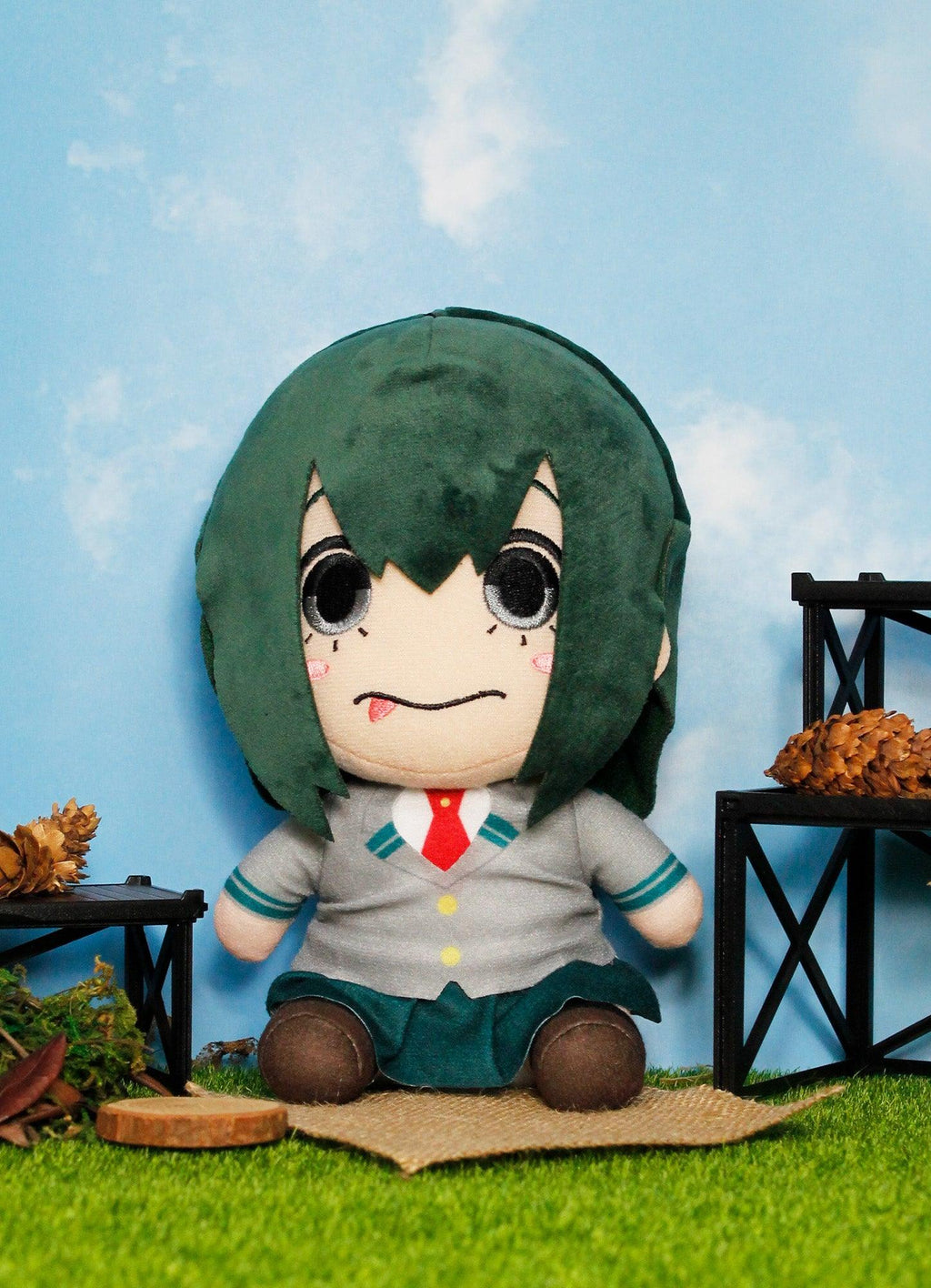 My Hero Academia S2 - Tsuyu Asui Seifuku Sitting Plush 7"H - Great Eastern Entertainment