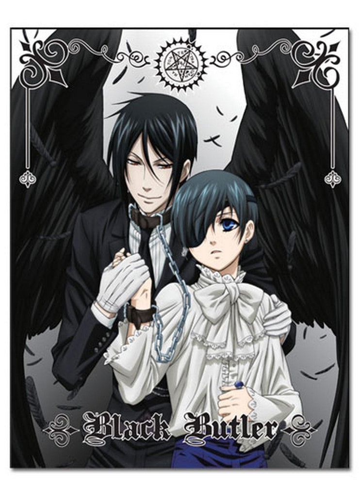 Black Butler - Ciel Phantomhive & Sebastian Michaelis Black Wings Sublimation Throw Blanket - Great Eastern Entertainment