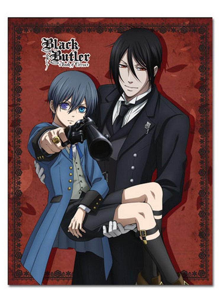 Black Butler Book of Circus - Ciel Phantomhive & Sebastian Michaelis Sublimation Throw Banket - Great Eastern Entertainment