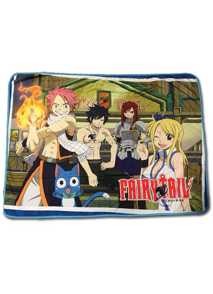 Fairy Tail - Group In Bar Sublimation Throw Blanket - Great Eastern Entertainment