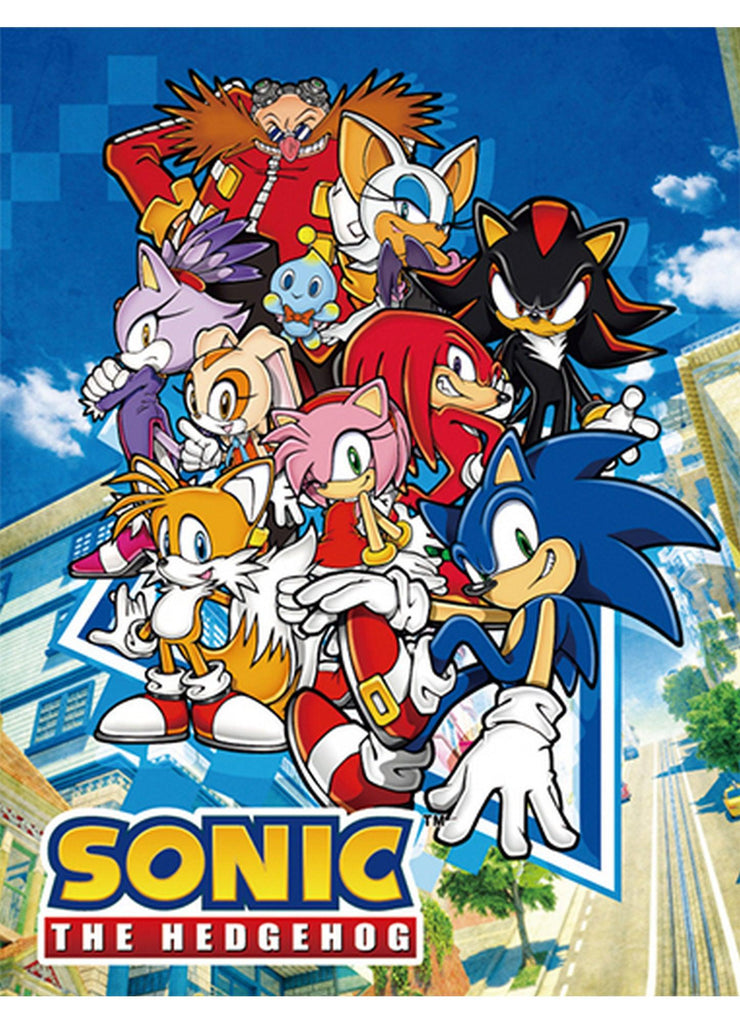 Sonic The Hedgehog- Big Group Sublimation Throw Blanket