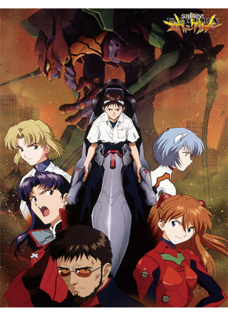 Evangelion - Group In City Sublimation Throw Blanket - Great Eastern Entertainment