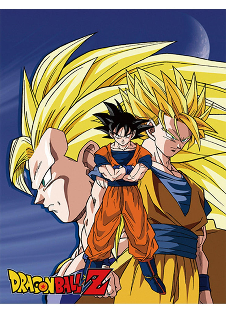 Dragon Ball Z - Son Goku Three Form Sublimation Throw Blanket 46"W x 60"H