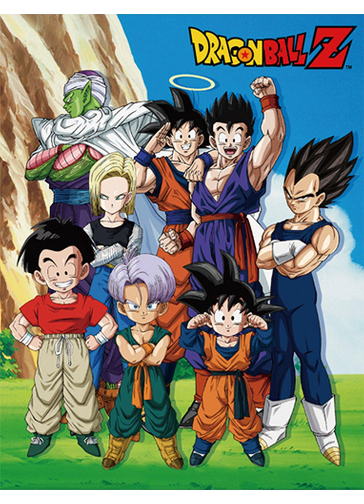 Dragon Ball Z - Group In Lawn Sublimation Throw Blanket 46"W x 60"H