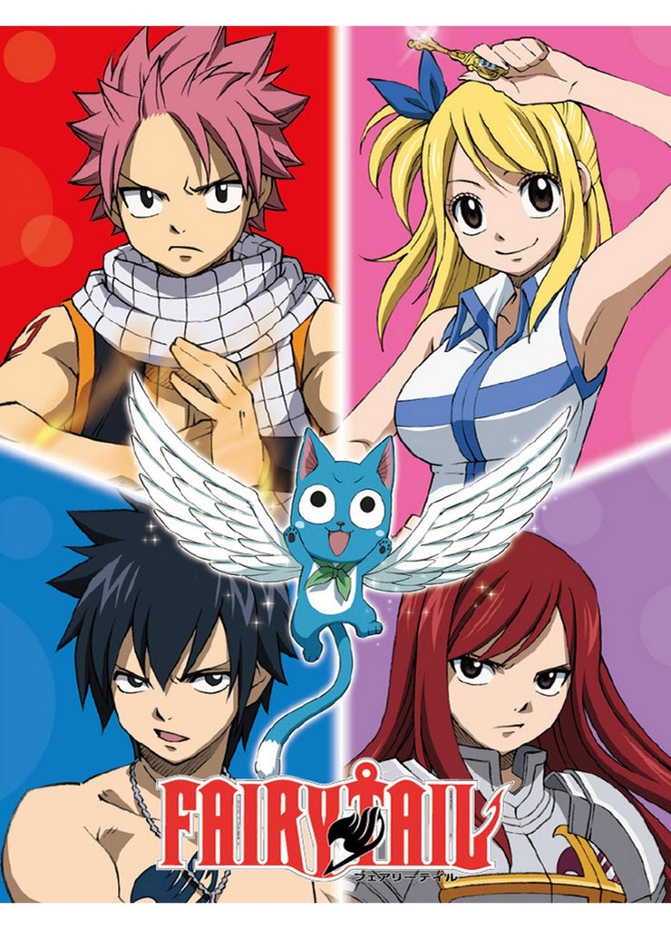 Fairy Tail- Four Color Group Sublimation Throw Blanket
