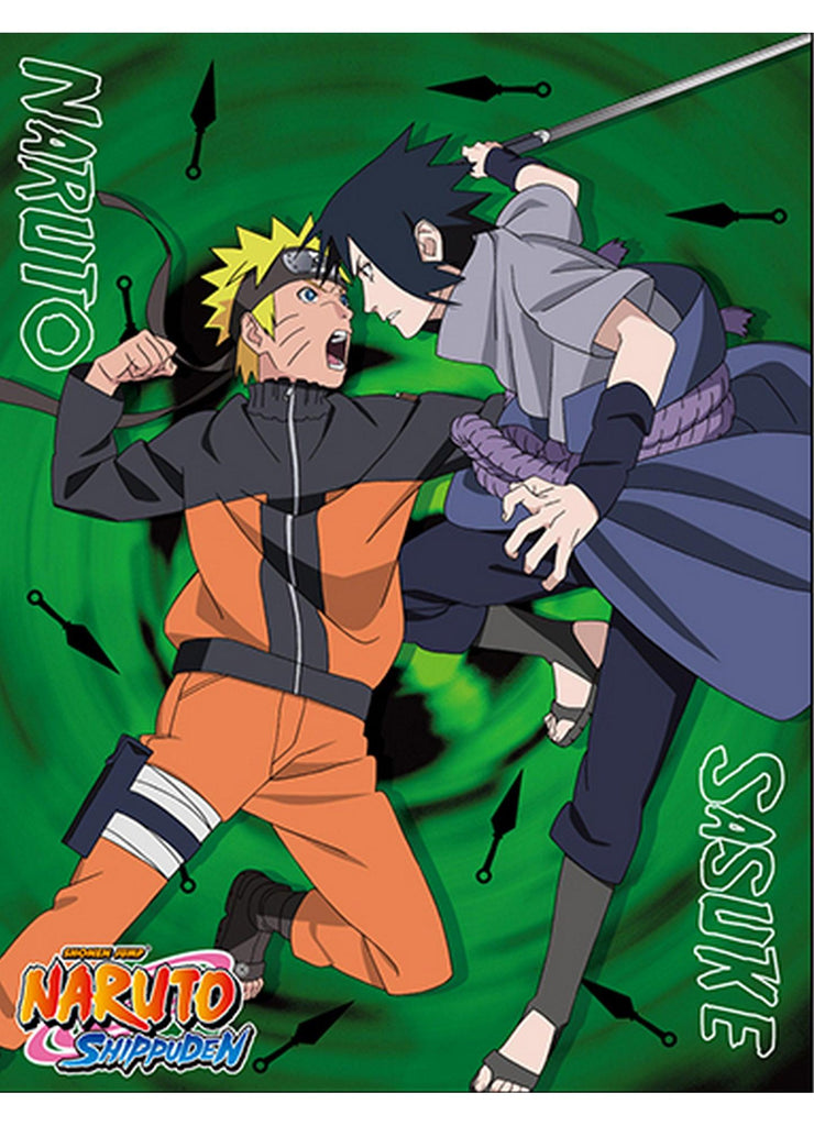Naruto Shippuden - Sasuke Uchiha & Naruto Uzumaki Sublimation Throw Blanket - Great Eastern Entertainment