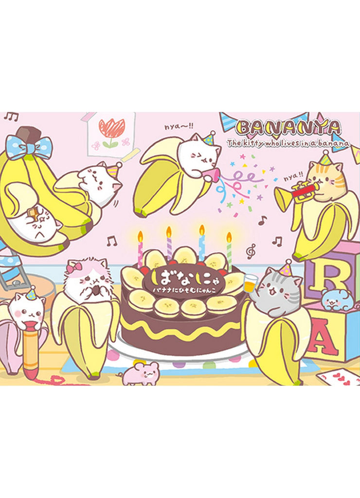 Bananya - Group Party Sublimation Throw Blanket - Great Eastern Entertainment