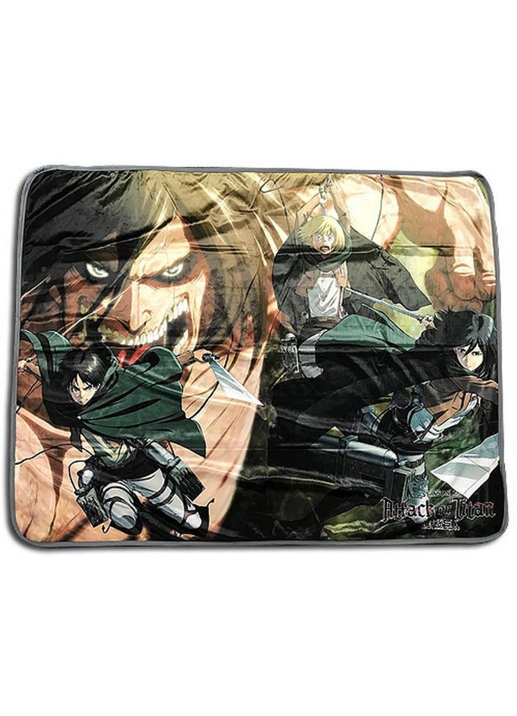 Attack on Titan Season 2 - Group Fight Sublimation Throw Blanket - Great Eastern Entertainment