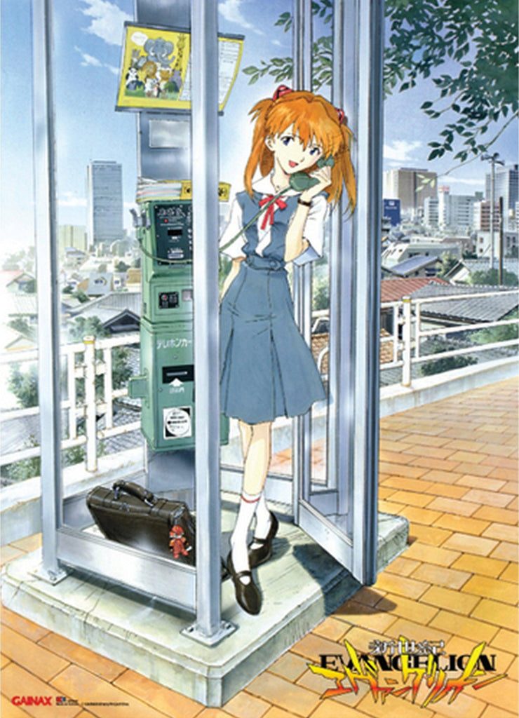 Evangelion - Asuka Langley With Phone Booth Wall Scroll - Great Eastern Entertainment