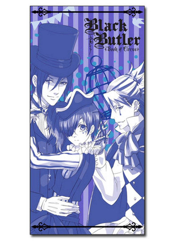 Black Butler Book Of Circus - Ciel Phantomhive, Sebastian Michaelis & Joker Towel - Great Eastern Entertainment
