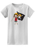 One Piece - Monkey D. Luffy With Jolly Roger Flag Jrs. Shirt