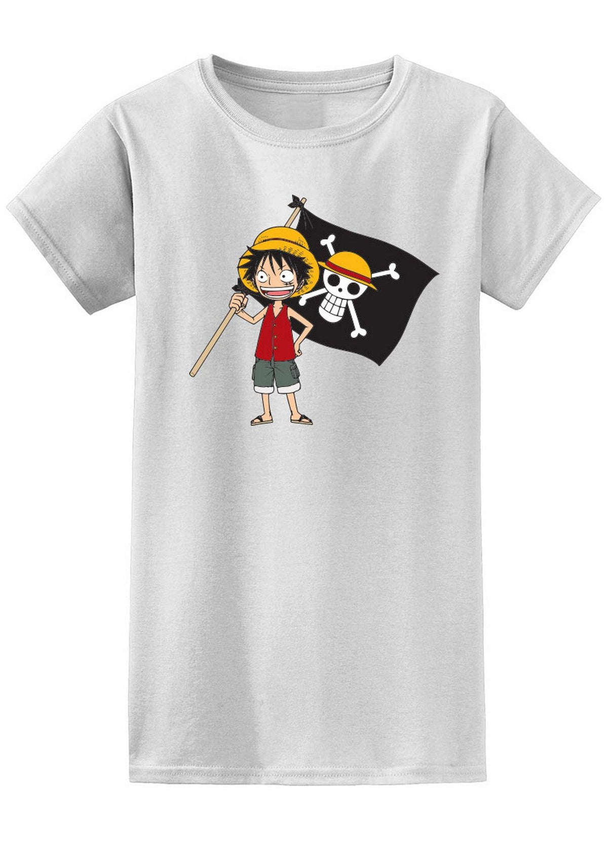 One Piece - Monkey D. Luffy With Jolly Roger Flag Jrs. Shirt